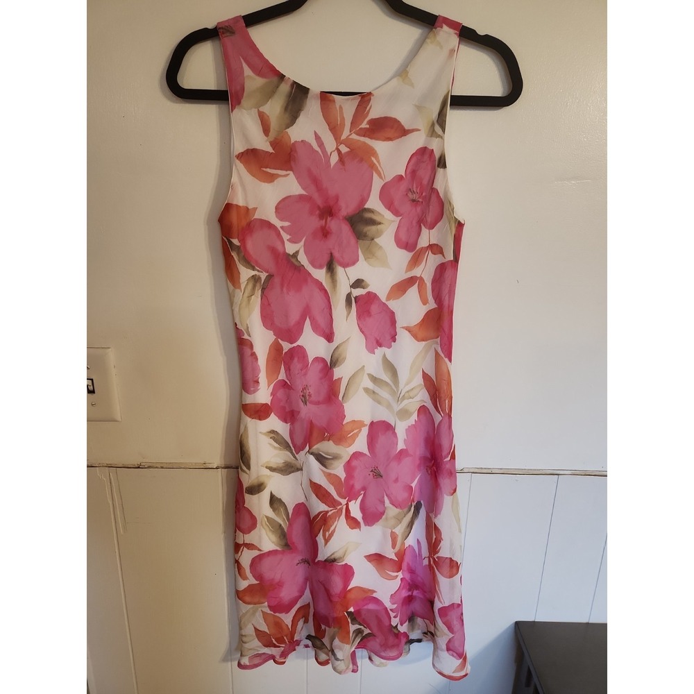Vintage 90s Byer Too! Floral Tropical Dress Size 13 (Jr) Sleeveless Y2K Trendy